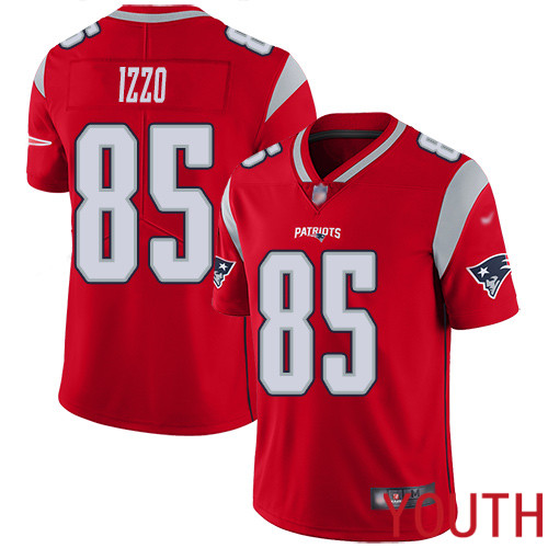 New England Patriots Football #85 Inverted Legend Limited Red Youth Ryan Izzo NFL Jersey->youth nfl jersey->Youth Jersey